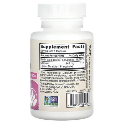Биотин Jarrow Formulas Biotin 5000 мкг, 100 растительных капсул