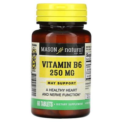Витамин B6 Mason Natural Vitamin B6 250 мг, 60 таблеток