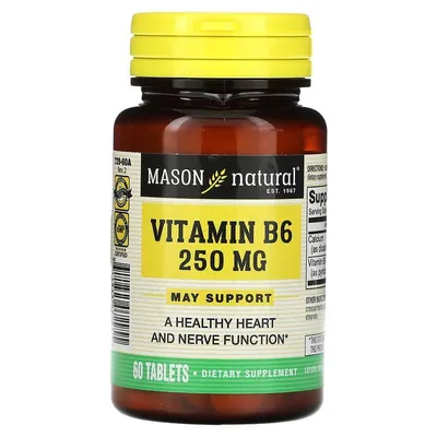 Вітамін B6 Mason Natural Vitamin B6 250 мг, 60 таблеток