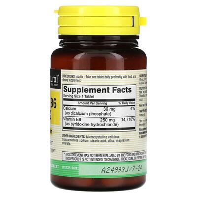 Вітамін B6 Mason Natural Vitamin B6 250 мг, 60 таблеток
