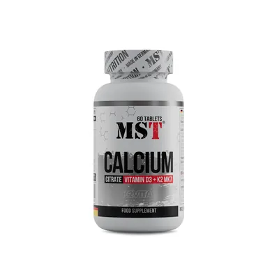 MST Цитрат Кальцію з Вітамінами Д3 та К2 Calcium Citrate Vitamin D3 + K2MK7 - 60 таб (4260641164455)