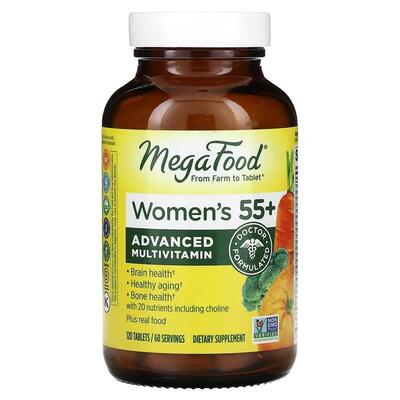 Мультивитамины для женщин 55+ MegaFood Multi for Women 55+, 120 таблеток