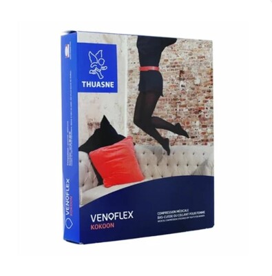 Гольфи компресійні Thuasne Venoflex Kokoon відкритий носок, клас компресії 3, стандартні, колір чорний, розмір 1