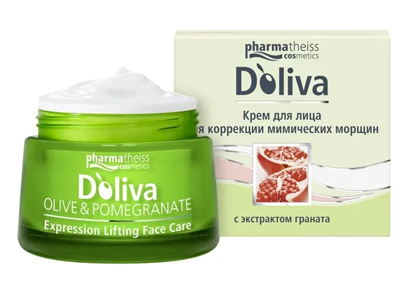 Крем для обличчя Doliva Olive&Pomegranate для корекції мімічних зморшок, 50 мл