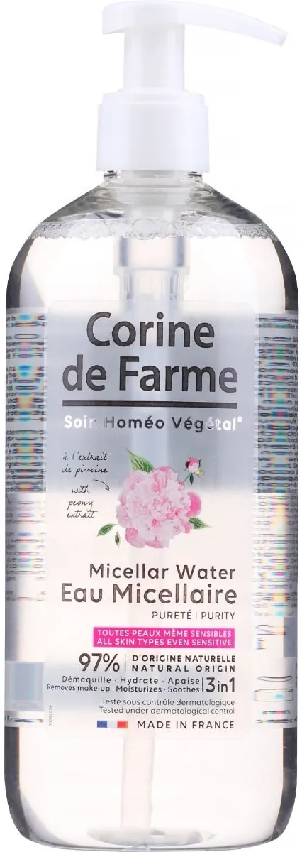 Вода міцелярна Corine De Farme очищаюча для обличчя, 500 мл