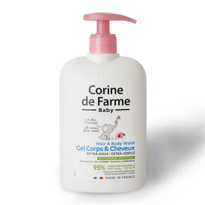 Гель для миття волосся та тіла Corine De Farme Baby з квіткою мигдалю, 500 мл