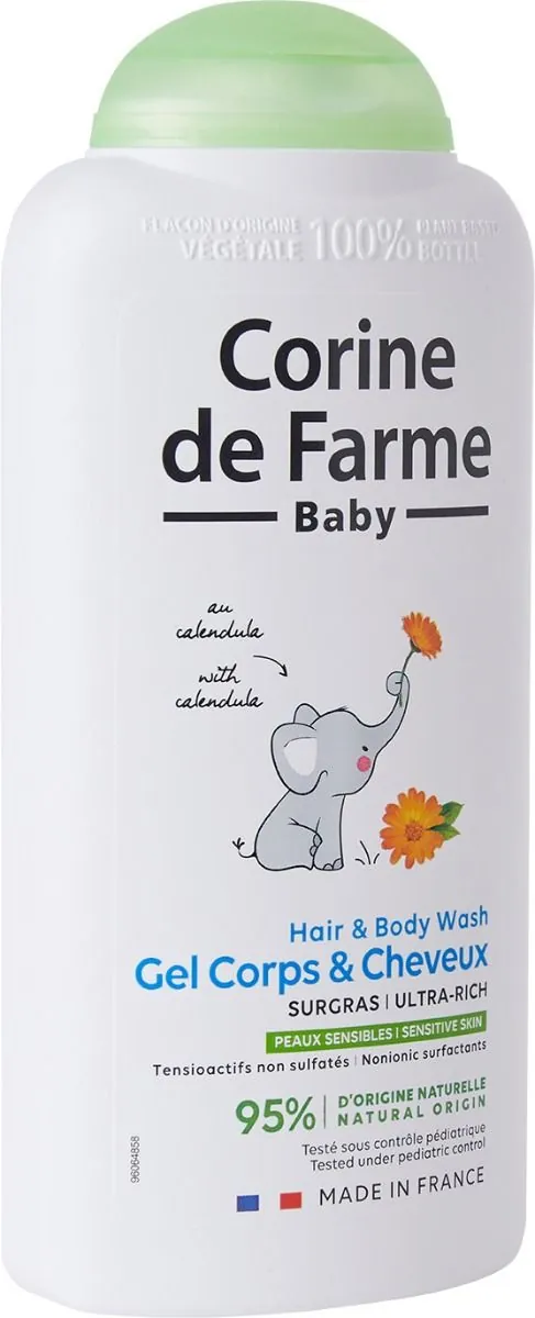 Гель для миття волосся та тіла Corine De Farme Baby з календулою, 250 мл