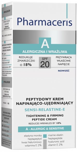 Крем для обличчя Pharmaceris A Sensi-Relastine-Е SPF20 підвищує пептидний тонус і пружність шкіри, 50 мл