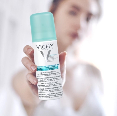 Дезодорант-антиперспирант спрей Vichy 48h защита против белых следов и желтых пятен, 125 мл