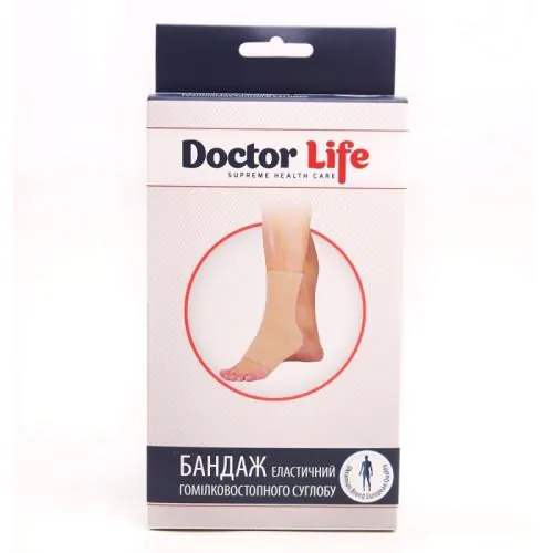 Бандаж на гомілковостопний суглоб Doctor Life AN-08 еластичний, колір бежевий, розмір L