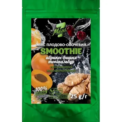 Мiкс плодово-овочевий Maxi 7 Smoothie вишня-абрикос-топінамбур сублімований порошкоподібний, 25 г