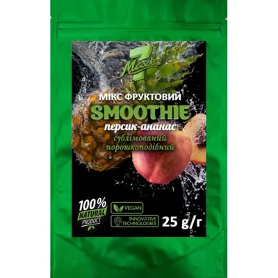Мiкс фруктовий Maxi 7 Smoothie персик-ананас сублімований порошкоподібний, 25 г