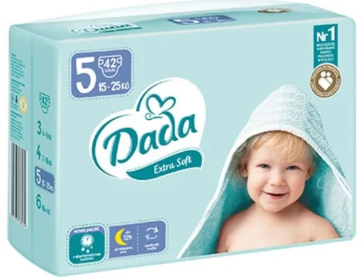 Підгузки Dada Extra Soft дитячі, розмір 5, 15-25 кг, 42 шт