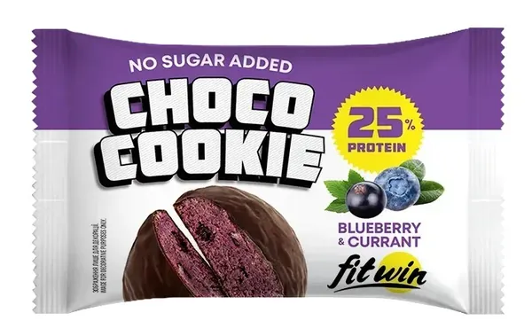 Печиво протеїнове FitWin Choco Cookie чорниця-смородина, 40 г