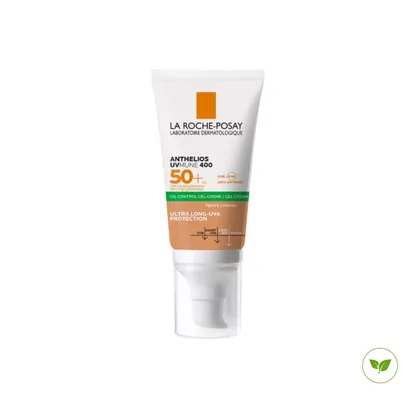 Гель-крем сонцезахисний La Roche-Posay Anthelios UVA 400 Oil Control тонуючим з матуючим ефектом для жирної чутливої шкіри обличчя, 50 мл