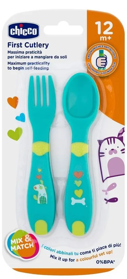 Набір ложка та виделка Chicco First Cutlery від 12 місяців (16101.30)