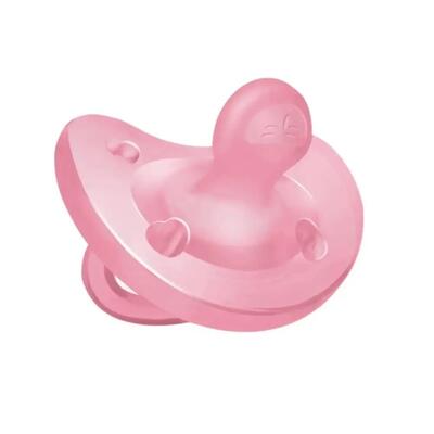 Пустышка силиконовая Chicco Physio Soft (02712.11), от 6 до 16 месяцев, розовая, 1 шт
