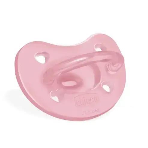 Пустышка силиконовая Chicco Physio Soft (02712.11), от 6 до 16 месяцев, розовая, 1 шт