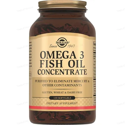 Омега-3 Концентрат риб'ячого жиру Solgar Omega-3 Fish Oil Concentrate м'які капсули №120