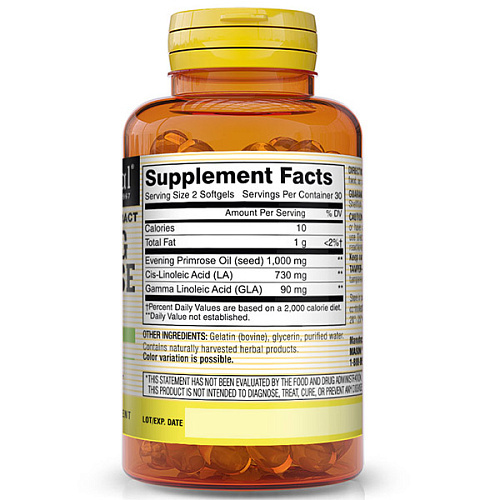 Примулы вечерней масло Mason Natural Evening Primrose Oil, 60 гелевых капсул