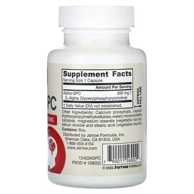 Альфа-гліцерилфосфорілхолін Jarrow Formulas Alpha-GPC 300 мг, 60 капсул