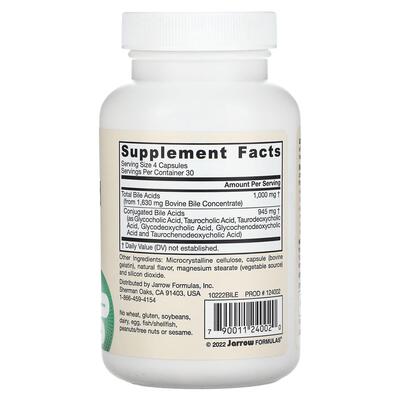 Желчная кислота Jarrow Formulas Bile Acid Factors, 120 капсул