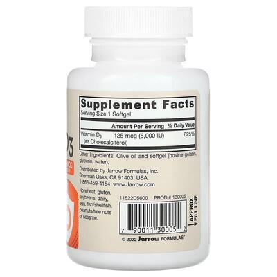 Вітамін Д3 Jarrow Formulas Vitamin D3 5000 МО, 100 капсул