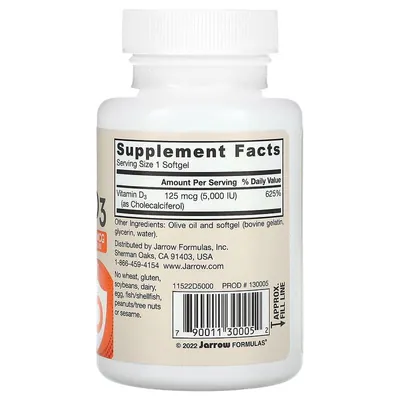 Вітамін Д3 Jarrow Formulas Vitamin D3 5000 МО, 100 капсул