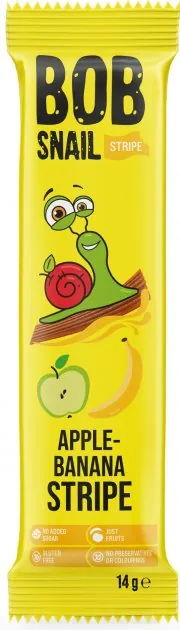 Цукерки Bob Snail Stripe натуральні яблучно-бананові, 14 г