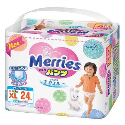 Підгузки-трусики Merries, розмір XL, 12-22 кг, 24 шт
