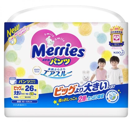 Підгузки-трусики Merries, розмір ХХL, 15-28 кг, 26 шт