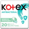 Ежедневные гигиенические прокладки Kotex Antibacterial экстра тонкие, 20 шт
