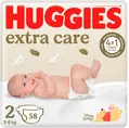 Підгузки Huggies Extra Care дитячі, розмір 2, 3-6 кг, 58 шт