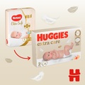 Подгузники Huggies Extra Care детские, размер 2, 3-6 кг, 58 шт
