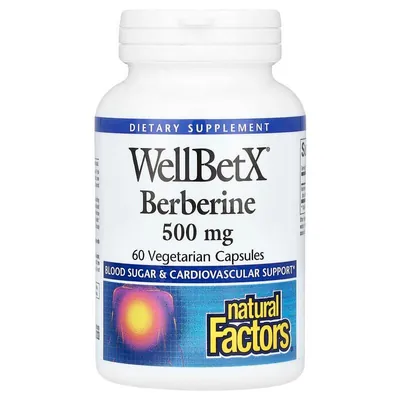 Берберин Natural Factors WellBetX Berberine 500 мг, 60 вегетаріанських капсул