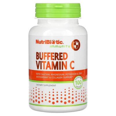Витамин C буферизованный NutriBiotic Immunity, 100 безглютеновых капсул