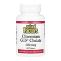 Хелат хрому Natural Factors Chromium GTF Chelate з фактором толерантності до глюкози (GTF) 500 мкг, 90 таблеток