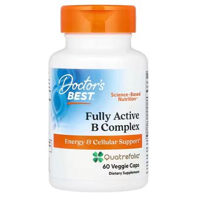 Комплекс витаминов B Doctor's Best Fully Active B Complex with Quatrefolic, 60 вегетарианских капсул