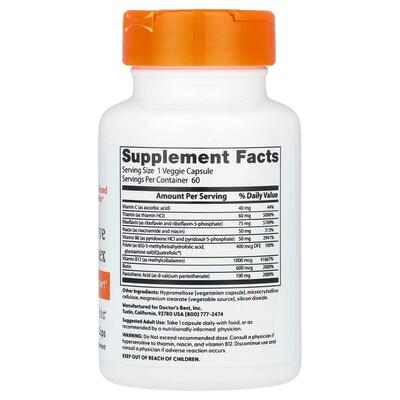 Комплекс витаминов B Doctor's Best Fully Active B Complex with Quatrefolic, 60 вегетарианских капсул