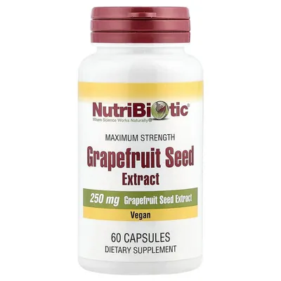 Грейпфрута насіння екстракт NutriBiotic Grapefruit Seed Extract 250 мг, 60 капсул
