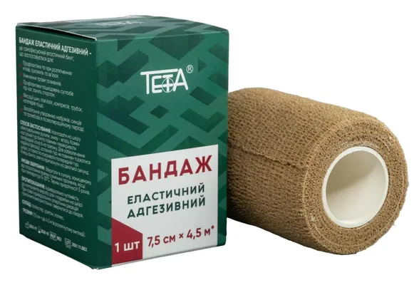Бандаж адгезивний Teta еластичний 7,5 см х 4,5 м