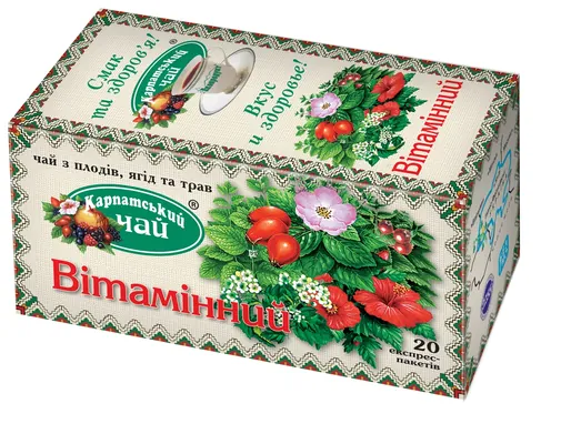 Чай трав'яний Екопродукт Карпатський чай Вітамінний по 2,0 г №20 у філ.-пак.