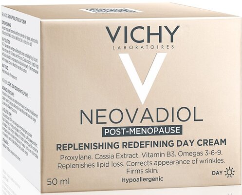Крем для обличчя Vichy Neovadiol Post-Menopause денний для зменшення глибоких зморшок та відновлення рівня ліпідів у шкірі, 50 мл