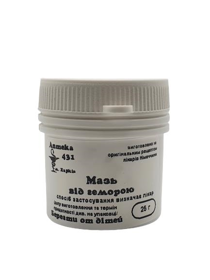 Мазь от геморроя Аптека №431, 25 г