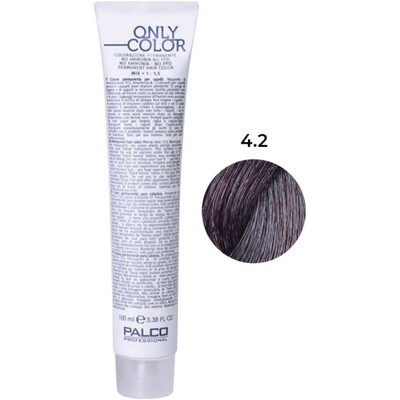 Крем-краска для волос Palco Professional Only Color безаммиачная № 4.2 средне-коричневый фиолетовый, 100 мл