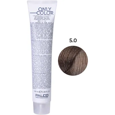 Крем-фарба для волосся Palco Professional Only Color безаміачна № 5.0 світло-коричневий, 100 мл