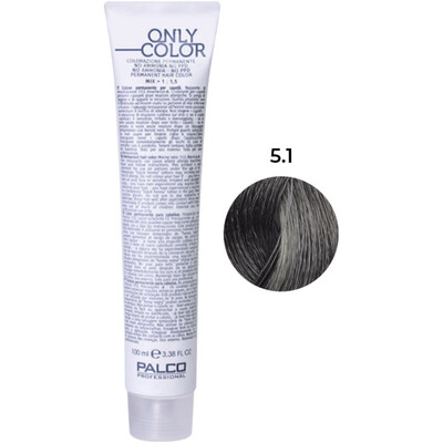 Крем-краска для волос Palco Professional Only Color безаммиачная № 5.1 светло-коричневый ясень, 100 мл