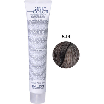 Крем-краска для волос Palco Professional Only Color безаммиачная № 5.13 светло-коричневый бежево-золотистый, 100 мл