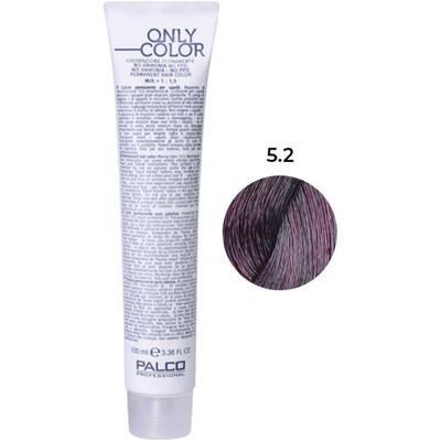 Крем-краска для волос Palco Professional Only Color безаммиачная № 5.2 светло-коричневый фиолетовый, 100 мл