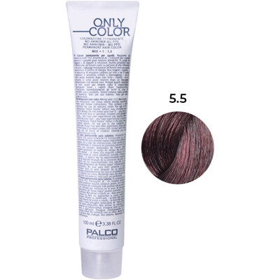 Крем-краска для волос Palco Professional Only Color безаммиачная № 5.5 светло-коричневый махагон, 100 мл
